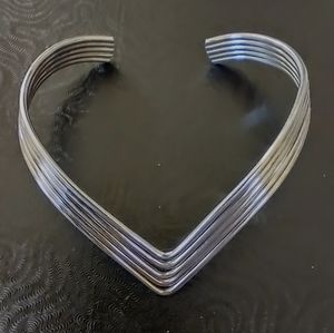 Vintage Sterling Silver 925 Multi Line V Shape Bracelet